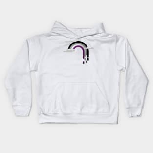 Asexual Pride Flag Minimalist Drip Rainbow Design Kids Hoodie